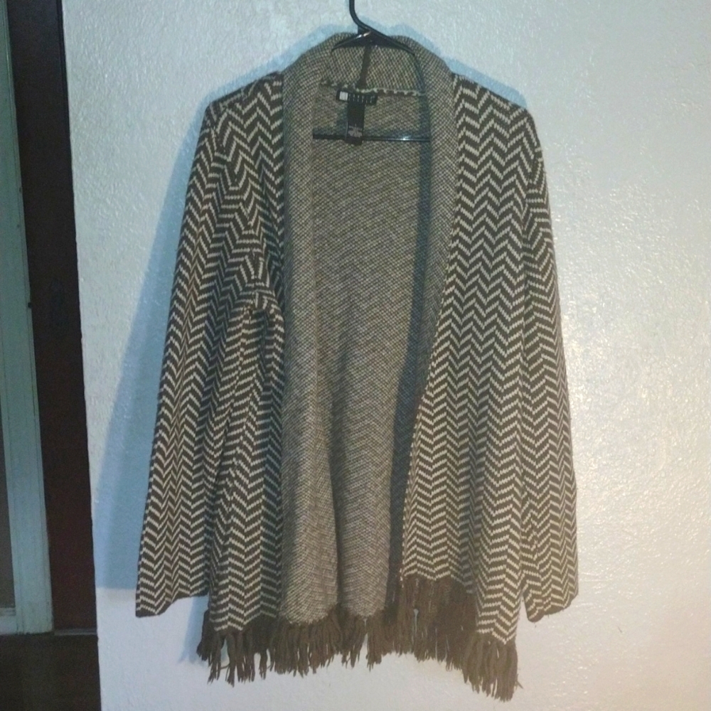 Wool Blend Olive Green Carole Little Cardigan Sweater L